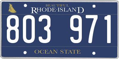RI license plate 803971