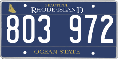 RI license plate 803972