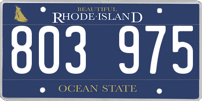 RI license plate 803975