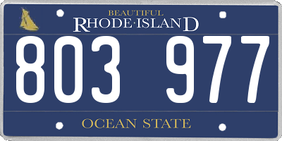 RI license plate 803977