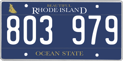 RI license plate 803979