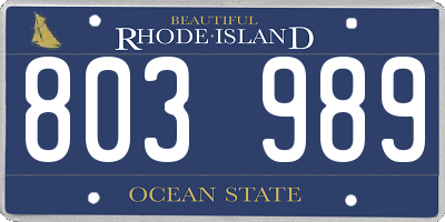 RI license plate 803989
