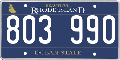 RI license plate 803990