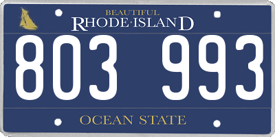 RI license plate 803993