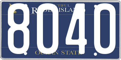 RI license plate 8040