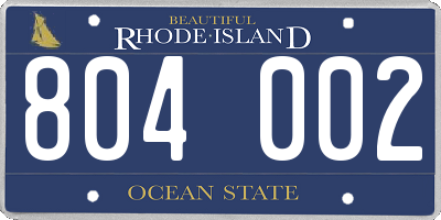 RI license plate 804002
