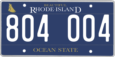 RI license plate 804004