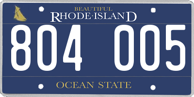 RI license plate 804005