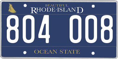 RI license plate 804008