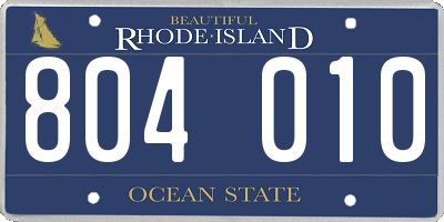 RI license plate 804010