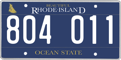 RI license plate 804011