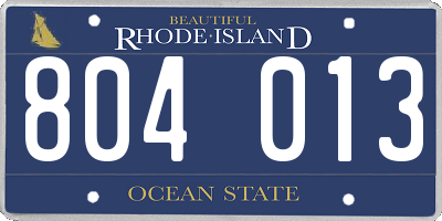 RI license plate 804013