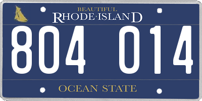 RI license plate 804014