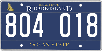 RI license plate 804018