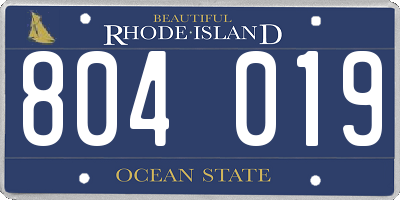 RI license plate 804019
