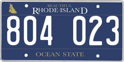 RI license plate 804023