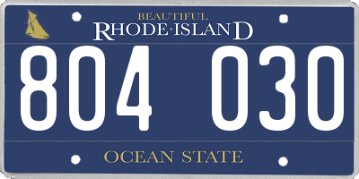 RI license plate 804030