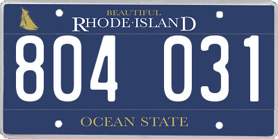 RI license plate 804031