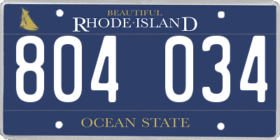 RI license plate 804034