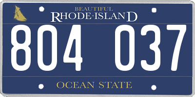 RI license plate 804037