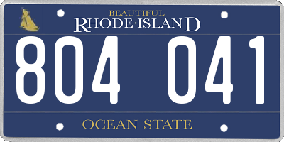 RI license plate 804041