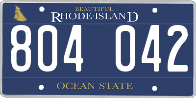 RI license plate 804042