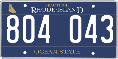 RI license plate 804043