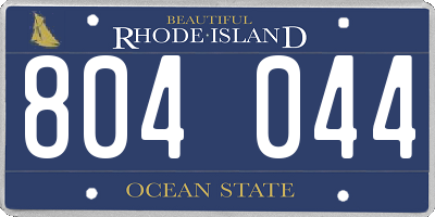 RI license plate 804044