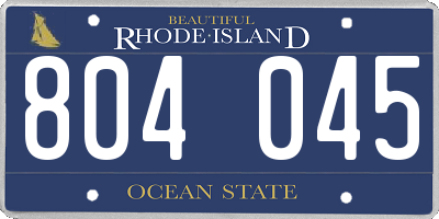 RI license plate 804045
