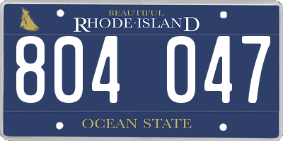 RI license plate 804047