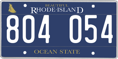 RI license plate 804054