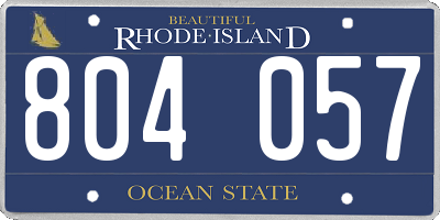 RI license plate 804057
