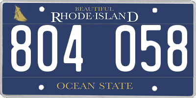 RI license plate 804058