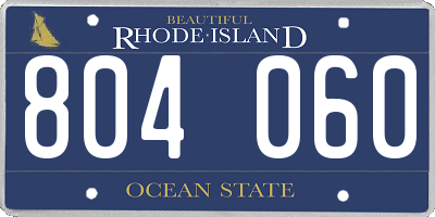 RI license plate 804060