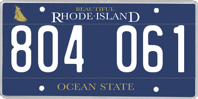 RI license plate 804061