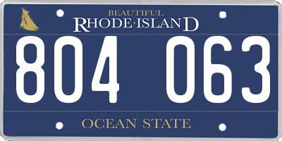 RI license plate 804063