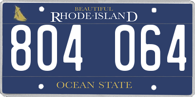 RI license plate 804064