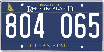 RI license plate 804065