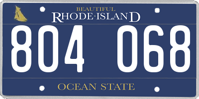 RI license plate 804068