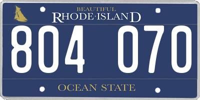 RI license plate 804070