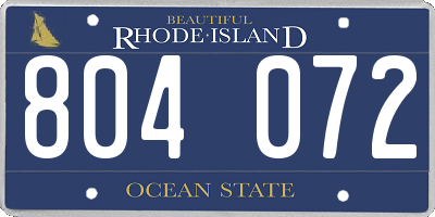 RI license plate 804072