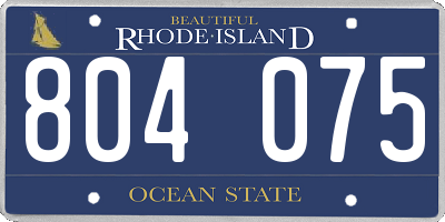 RI license plate 804075