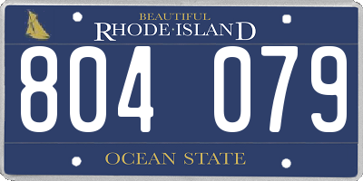 RI license plate 804079