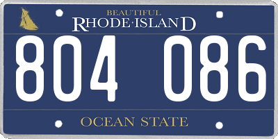 RI license plate 804086