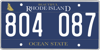 RI license plate 804087