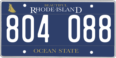 RI license plate 804088