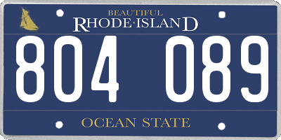 RI license plate 804089
