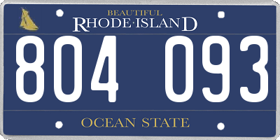RI license plate 804093