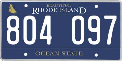 RI license plate 804097