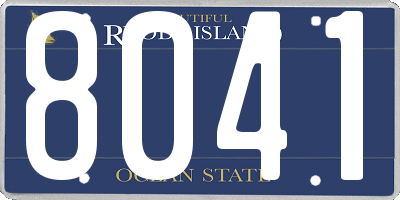 RI license plate 8041